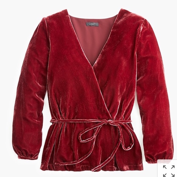 J. Crew Tops - J.CREW Faux-Wrap Top in Drapey Velvet
